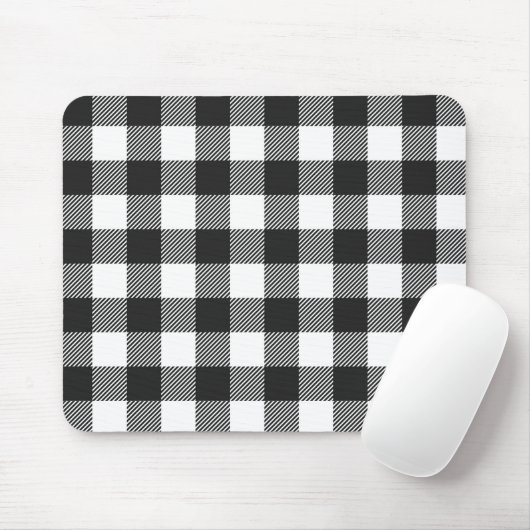 Black Kariert Buffalo Karo Pattern Mousepad (Mit Mouse)