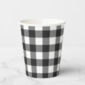Black Kariert Buffalo Karo Pattern Pappbecher (Links)