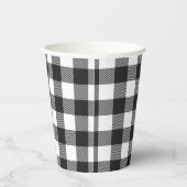 Black Kariert Buffalo Karo Pattern Pappbecher (Rechts)