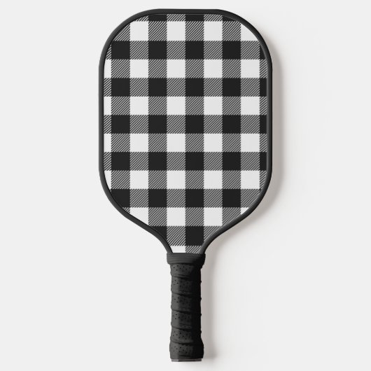 Black Kariert Buffalo Karo Pattern Pickleball Schläger (Vorderseite)