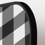 Black Kariert Buffalo Karo Pattern Pickleball Schläger (Linke Seite)