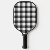 Black Kariert Buffalo Karo Pattern Pickleball Schläger (Rückseite)
