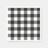 Black Kariert Buffalo Karo Pattern Serviette (Vorderseite)