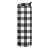 Black Kariert Buffalo Karo Pattern Thermosbecher (Nach links gedreht)