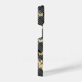 Black Kariert Golden Butterflies iPhone 14 Hüllen Hülle (Rechte Seite)