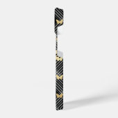 Black Kariert Golden Butterflies iPhone 14 Hüllen iPhone Hülle (Linke Seite)