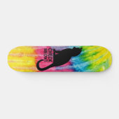 Black Karo Meowt gefärbte Krawatte Skateboard Deck (Horizontal)