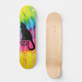 Black Karo Meowt gefärbte Krawatte Skateboard Deck (Vorderseite)