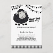 Black Kawaii Little Lamb Baby Dusche Begleitkarte (Vorderseite)