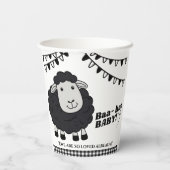 Black Kawaii Little Lamb Baby Dusche Pappbecher (Rückseite)
