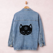 Black Kawaii Pagan Cat Jeansjacke (Hangar)