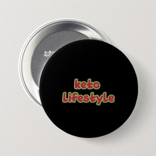 Black Keto Lifestyle Button (Vorne & Hinten)