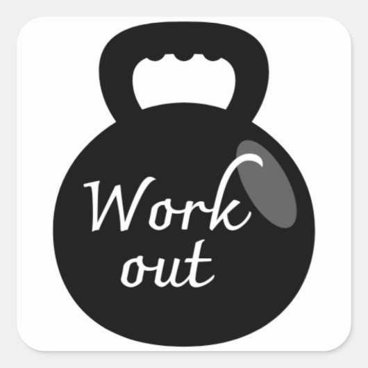 Black Kettlebell Health Tracker Aufkleber (Vorderseite)