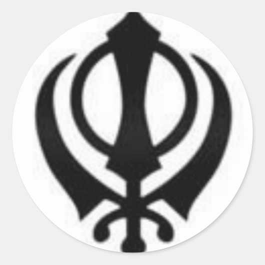 Black Khanda Runder Aufkleber (Vorderseite)