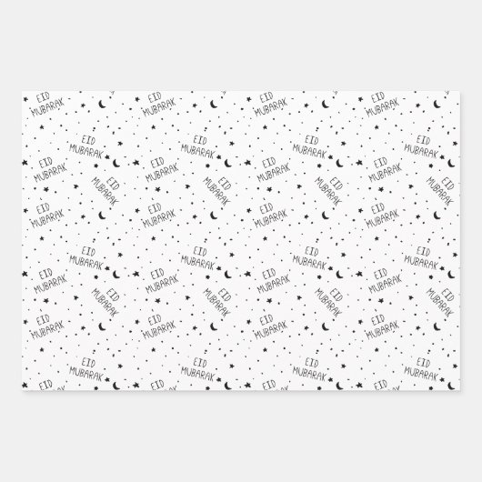 Black Kids Eid Mubarak Geschenkpapier Set (Vorderseite)