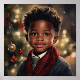 Black Kids's Joyful Weihnachtskleid Poster