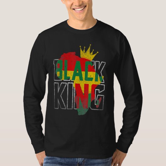 Black King Africa Map Black History Month Africa P T-Shirt (Vorderseite)