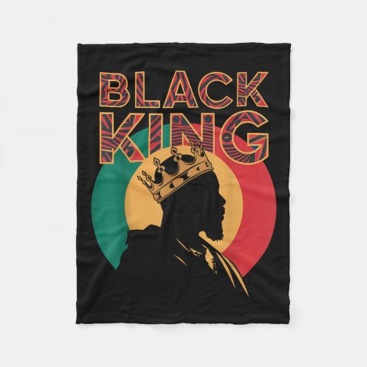 Black King Afrocentric unapologetisch Melanin Fleecedecke (Vorderseite)