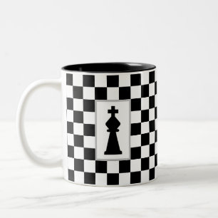 Black King auf Black & White Schach Zweifarbige Tasse