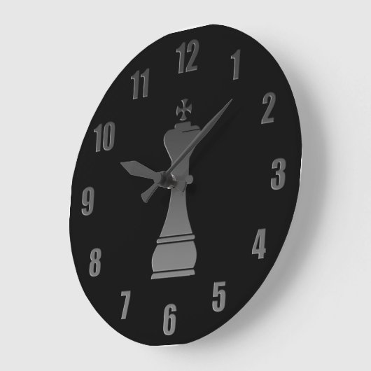 Black King Chess Große Wanduhr (Winkel)