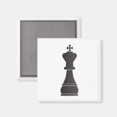 Black King Chess Magnet (Vorderseite/Rückseite)