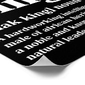 Black King Definition African Black Pride Melanin Poster (Ecke)
