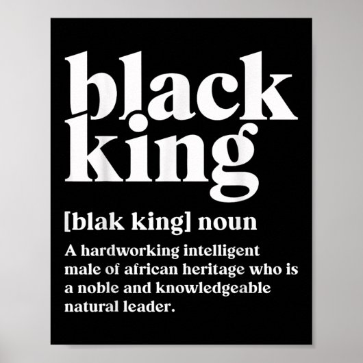 Black King Definition African Black Pride Melanin Poster (Vorne)