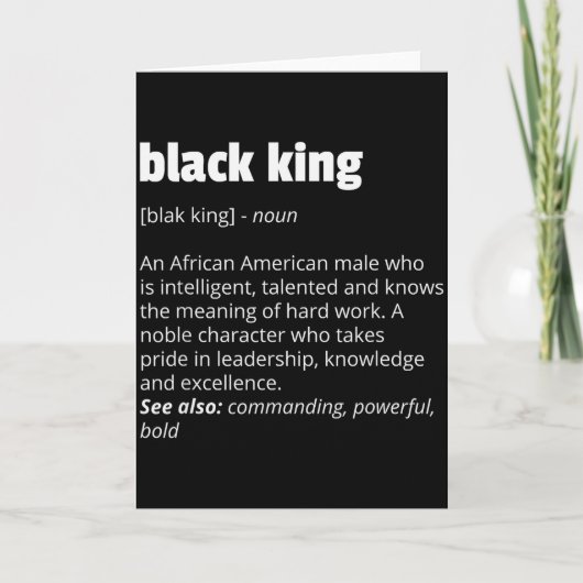 Black King Definition African Pride Black History  Karte (Vorderseite)