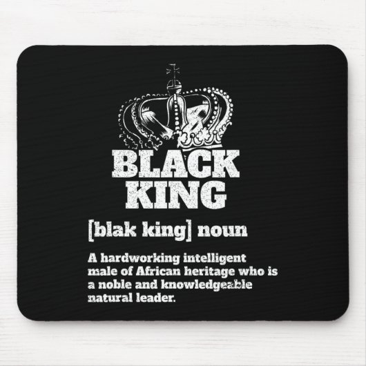 Black King Definition Afrikanischer Stolz Mousepad (Vorne)