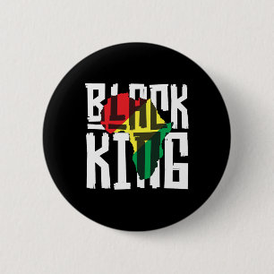 Black King for Boys Men History Montag Afrika Trib Button