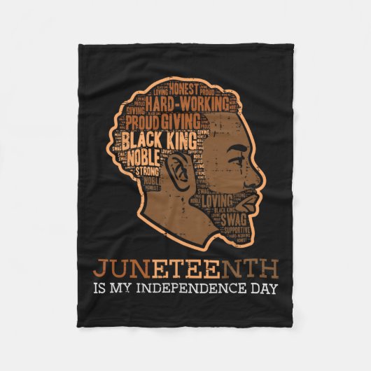 Black King Independence Day Melanin Vater Männer T Fleecedecke (Vorderseite)