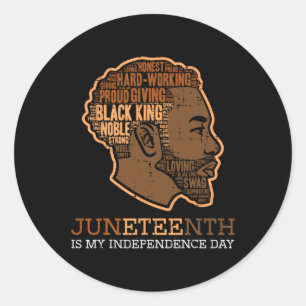 Black King Independence Day Melanin Vater Männer T Runder Aufkleber