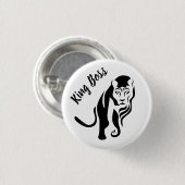 Black King Lion Leo Button (Vorne & Hinten)