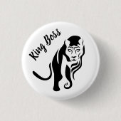 Black King Lion Leo Button (Vorderseite)