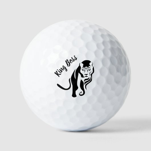 Black King Lion Leo Golfball (Vorderseite)