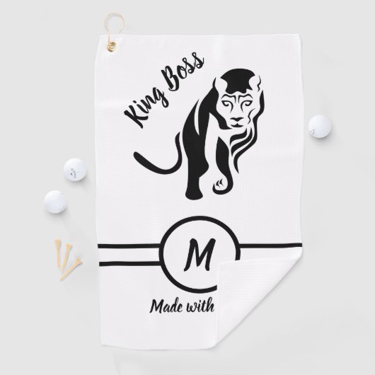 Black King Lion Leo Golfhandtuch (Insitu)