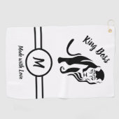 Black King Lion Leo Golfhandtuch (Horizontal)