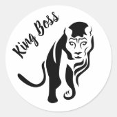 Black King Lion Leo Runder Aufkleber (Vorderseite)