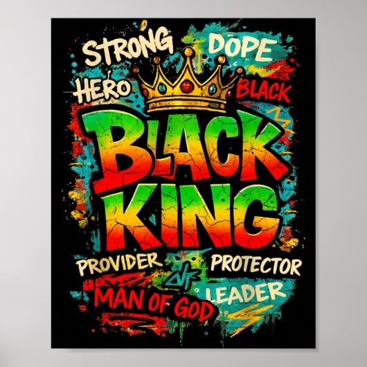 Black King Man Of God Strong Leader Melanin Black Poster (Vorne)