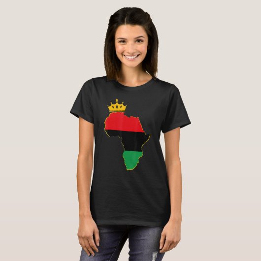 Black King Queen Couple Matching African American T-Shirt (Vorne ganz)