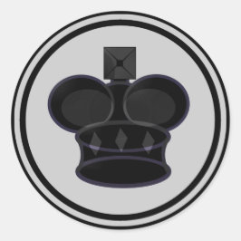 Black King Schach Piece Runder Aufkleber