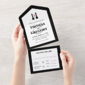 Black King Schach Pieces Gay Wedding All In One Einladung (Abreißen)