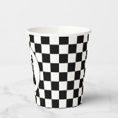Black King Schach Pieces Gay Wedding Monogram Pappbecher (Links)