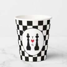 Black King Schach Pieces Gay Wedding Monogram