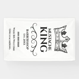Black King's Crown und Mustache Barbershop Banner