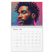 Black Kings Melanin Men Afrozentric Bruh Dreadlock Kalender (Feb 2027)