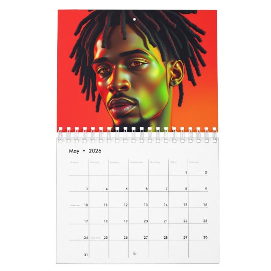Black Kings Melanin Men Afrozentric Bruh Dreadlock Kalender (Mai 2026)