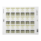 Black Kiri Monogram Address Label Adressaufkleber (Vorne)