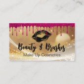 Black Kiss Stain | Gold Glitzer und Tropfen Visitenkarte (Vorderseite)