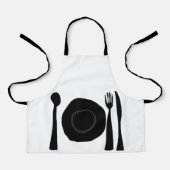 Black Kitchen Utensils Art Schürze (Vorderseite)